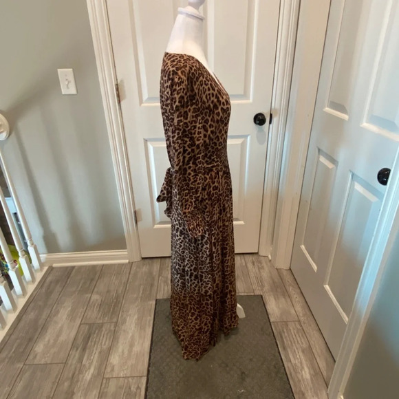 Whistles Jungle Cheetah Shirred Midi Dress leopard animal print 16891 - Picture 13 of 16